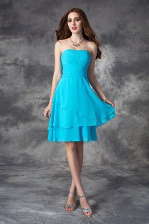 Robe demoiselle d'honneur bref de lotus avec zip a-ligne avec sans manches - Photo 1