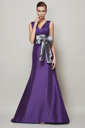 Prinzessin Taft V-Ausschnitt Bodenlanges Anständiges Abendkleid - Bild 1