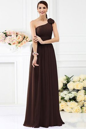Reißverschluss Chiffon Sittsames Brautjungfernkleid ohne Ärmeln mit Blume - Bild 7