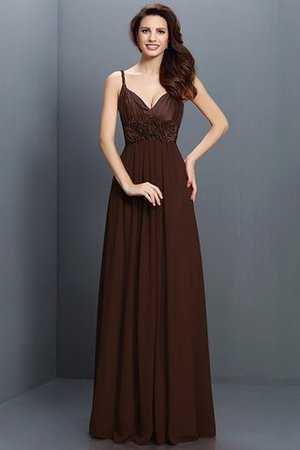 Robe demoiselle d'honneur longue a-ligne de col en v avec sans manches de princesse - Photo 9