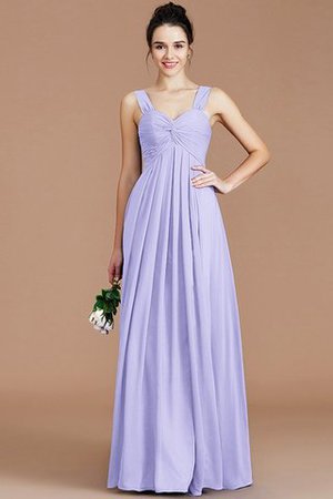 Robe demoiselle d'honneur naturel en chiffon de col en cœur jusqu'au sol d'empire - Photo 23