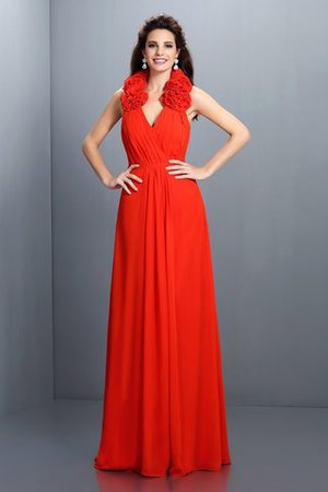 Prinzessin A-Line Anständiges Formelles Abendkleid mit Blume - Bild 1