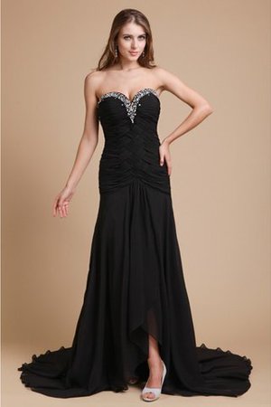 Ärmelloses Chiffon Natürliche Taile Anständiges Abendkleid mit Herz-Ausschnitt - Bild 1