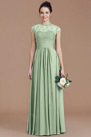 Robe demoiselle d'honneur naturel jusqu'au sol avec chiffon de princesse a-ligne - Photo 31