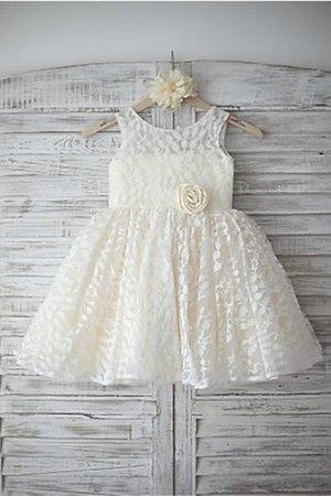 Robe de cortège enfant naturel encolure ronde de princesse avec zip ligne a - Photo 2