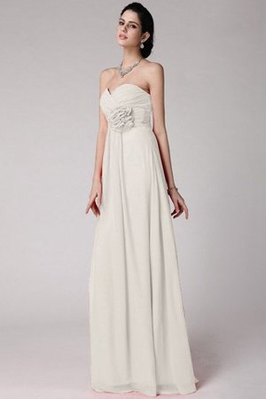 Robe demoiselle d'honneur longue plissage avec fleurs col en forme de cœur gaine - Photo 16