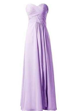 Abito da Damigella Cerniera Cuore A-Line A Terra in Chiffon con Piega - Foto 3