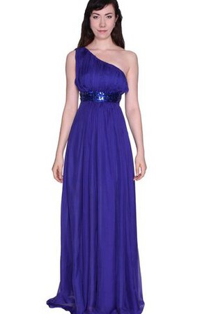 A-Line plissiertes Chiffon Paillettenbesetztes langes Brautjungfernkleid - Bild 2