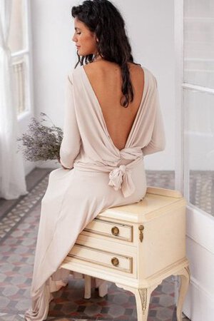 Plissiertes bodenlanges schlichtes Brautjungfernkleid mit Gürtel mit Schleife - Bild 2