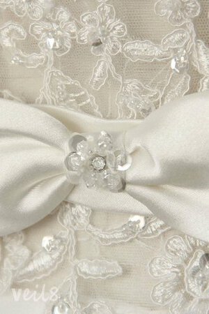Langärmeliges Tüll Chiffon bodenlanges Brautkleid mit Bordüre aus Satin - Bild 5