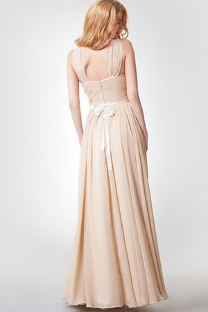 Robe demoiselle d'honneur romantique avec zip a-ligne avec ruban manche nulle - Photo 5