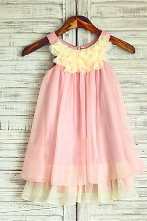 Robe de cortège enfant avec chiffon avec fleurs longueur mollet de princesse ruché - Photo 1