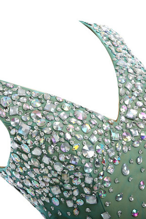 Halle Vintage sittsames einfaches besonderes Abendkleid mit Kristall - Bild 3