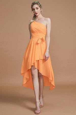 Robe demoiselle d'honneur courte avec zip manche nulle asymétrique avec chiffon - Photo 25