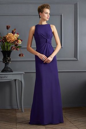 Ärmelloses Enges Normale Taille Chiffon Abendkleid mit Plissierungen - Bild 1