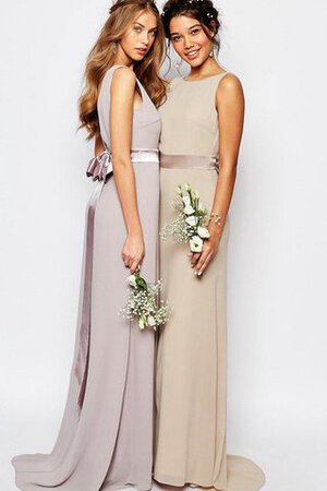 Elegante Vestido de Dama de Honor de Corte-A de Fajas de Sin mangas de Hasta el suelo - Foto 4