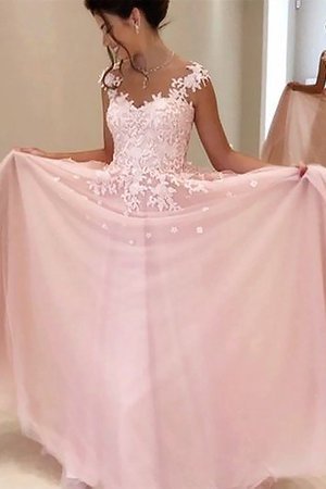 Robe de bal passionnant avec sans manches a-ligne decoration en fleur naturel - Photo 2
