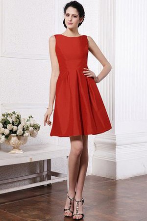 A-Line Normale Taille Schaufel-Ausschnitt Mini Brautjungfernkleid aus Taft - Bild 22