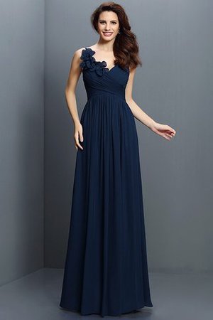 Robe demoiselle d'honneur plissage longue jusqu'au sol de col en v avec chiffon - Photo 10