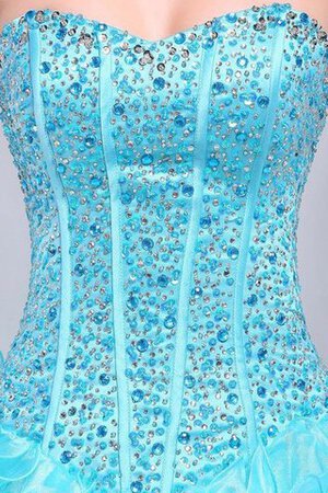 Duchesse-Linie Herz-Ausschnitt Tüll Ärmelloses trägerlos bodenlanges Jugendweihekleid - Bild 9