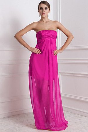 Abito da Damigella A Terra Lungo in Chiffon Senza Spalline Alta Vita - Foto 9