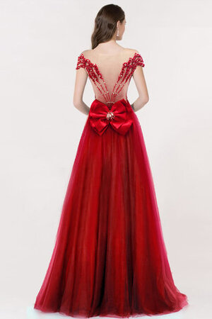 Abito da ballo shiena sheer bello a-line in tulle con perline senza maniche - Foto 4