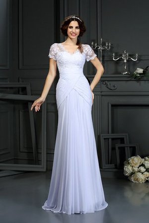 Normale Taille Kurze Ärmeln Anständiges Prächtiges Brautkleid mit Bordüre - Bild 1