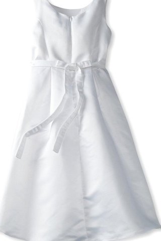 Robe de cortège enfant avec zip de col bateau ligne a avec sans manches textile taffetas - Photo 2