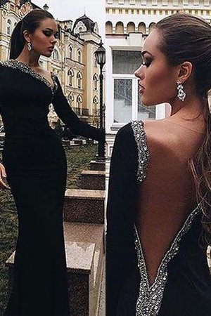 Vestido de Fiesta de Corte Sirena en Satén de Largo de Abalorio de Un sólo hombro - Foto 1