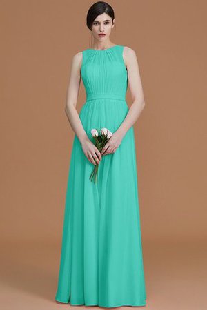 Gerüschtes Natürliche Taile Reißverschluss Bodenlanges Brautjungfernkleid aus Chiffon - Bild 21