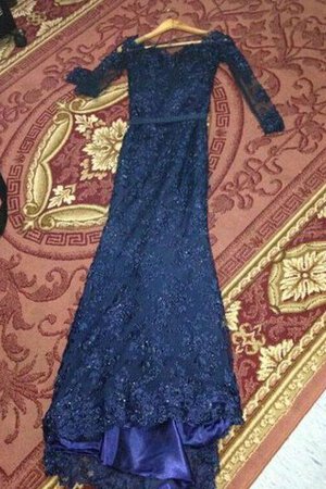 Vestido de Fiesta en Encaje de Manga larga de Escote en V de Apliques de Mangas Illusion - Foto 5