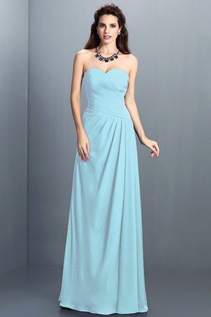 Abito da Damigella Senza Maniche A-Line in Chiffon A Terra con Festone - Foto 18