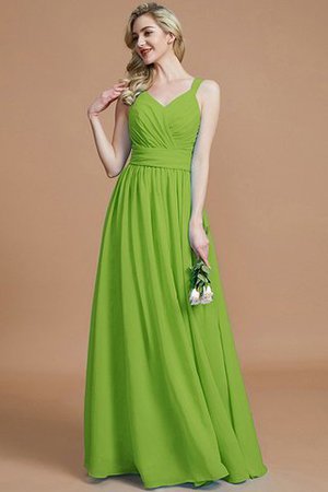 Ärmelloses Prinzessin A-Line Bodenlanges Brautjungfernkleid mit V-Ausschnitt - Bild 20