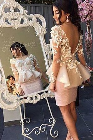 Robe de cocktail romantique plissage de lotus appliques avec fleurs - Photo 1