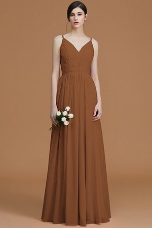Abito da Damigella A Terra Naturale Principessa in Chiffon A-Line - Foto 10