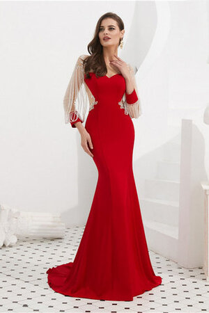 Süß Meerjungfrau Stil Satin Natürliche Taile Romantisches Abendkleid - Bild 3