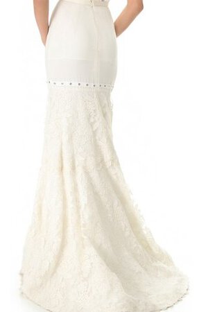 Ärmellos Beach Stil Herz-Ausschnitt langes Brautkleid mit Schleife mit Reißverschluss - Bild 3