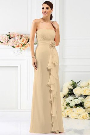 Enges Chiffon Empire Taille Anständiges Brautjungfernkleid mit Blume - Bild 6