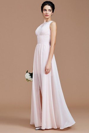 Robe demoiselle d'honneur naturel en chiffon avec zip de princesse au niveau de cou - Photo 6