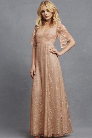 Robe demoiselle d'honneur romantique ligne a avec décoration dentelle manche nulle de col en v - Photo 6