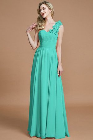 Abito da Damigella Monospalla Senza Maniche in Chiffon A-Line Principessa - Foto 20