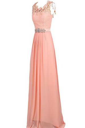 Robe demoiselle d'honneur plissage festonné appliques ligne a manche nulle - Photo 2