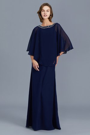Abito mamma sposa naturale tondo tubino con maniche lunghe stupefacente con perline - Foto 1