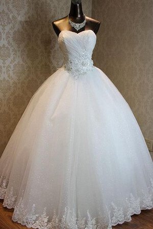Robe de mariée naturel avec lacets epaule nue avec perle avec sans manches - Photo 1