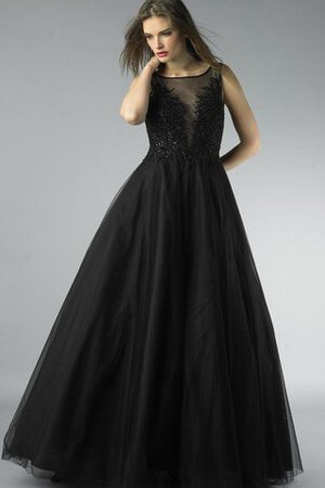 Robe de bal naturel ligne a avec sans manches de col bateau textile en tulle - Photo 8