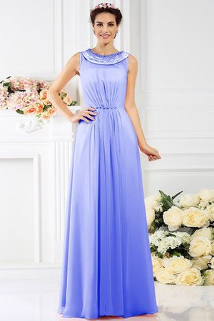 Abito da Damigella Alta Vita con Perline in Chiffon A Terra A-Line - Foto 18