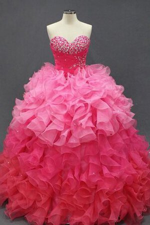 Duchesse-Linie Herz-Ausschnitt Reißverschluss Spitze langes Quinceanera Kleid aus Tüll - Bild 4