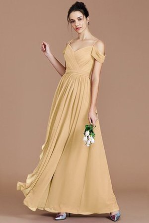 Prinzessin Chiffon Ärmelloses Schulterfreier Ausschnitt Bodenlanges Brautjungfernkleid - Bild 18