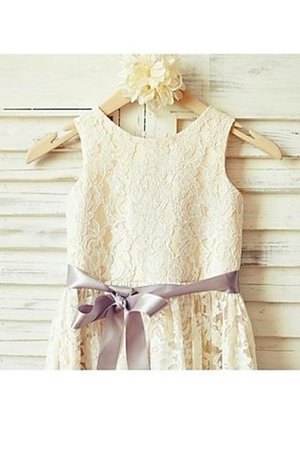 Ärmelloses Normale Taille Prinzessin A-Linie Blumenmädchenkleid mit Reißverschluss - Bild 3