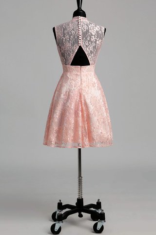 Ärmelloses Reißverschluss Spitze einfaches Ballkleid mit Schlüsselloch Rücken mit Bordüre - Bild 2